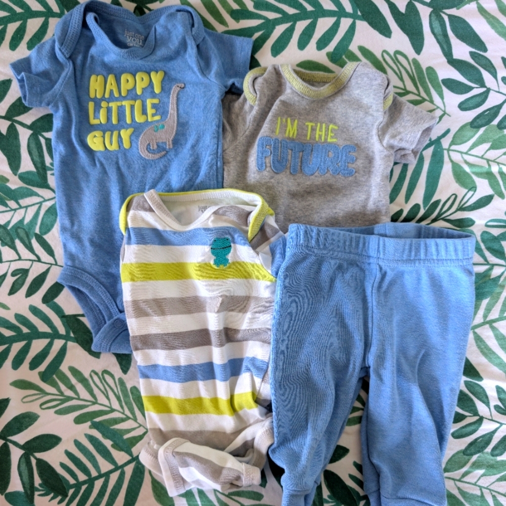 Carter's Baby Bodysuit and Pants Set - Blue and Grey